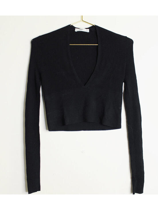 Zara Tops - Zara Knit Black Long Sleeve Top - Small